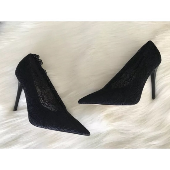 Zara Heels Black Lace Detail Size 6.5 NWT - Picture 3 of 8